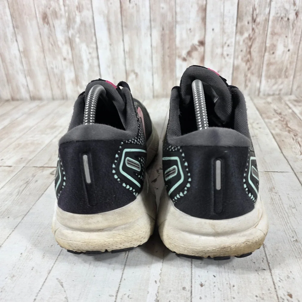 Brooks Ghost 14 Womens Running Shoes Black Pink Seafoam 1203561B013 Size 11 B